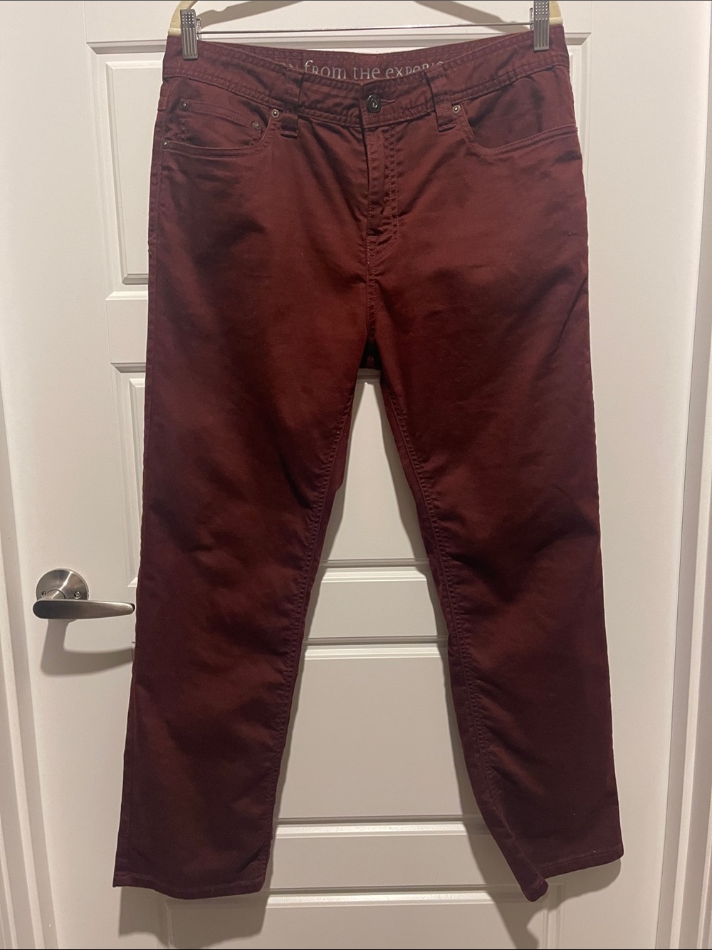 Prana Men's Relaxed Fit Burgundy Jeans